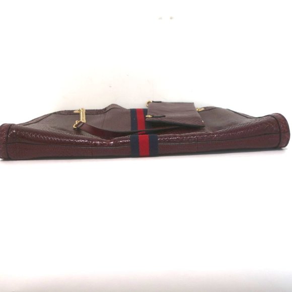 GUCCI RAJAH PYTHON MAXI TOTE BORDEAUX CHAIN STRAP SHOULDER BAG - Picture 9 of 15